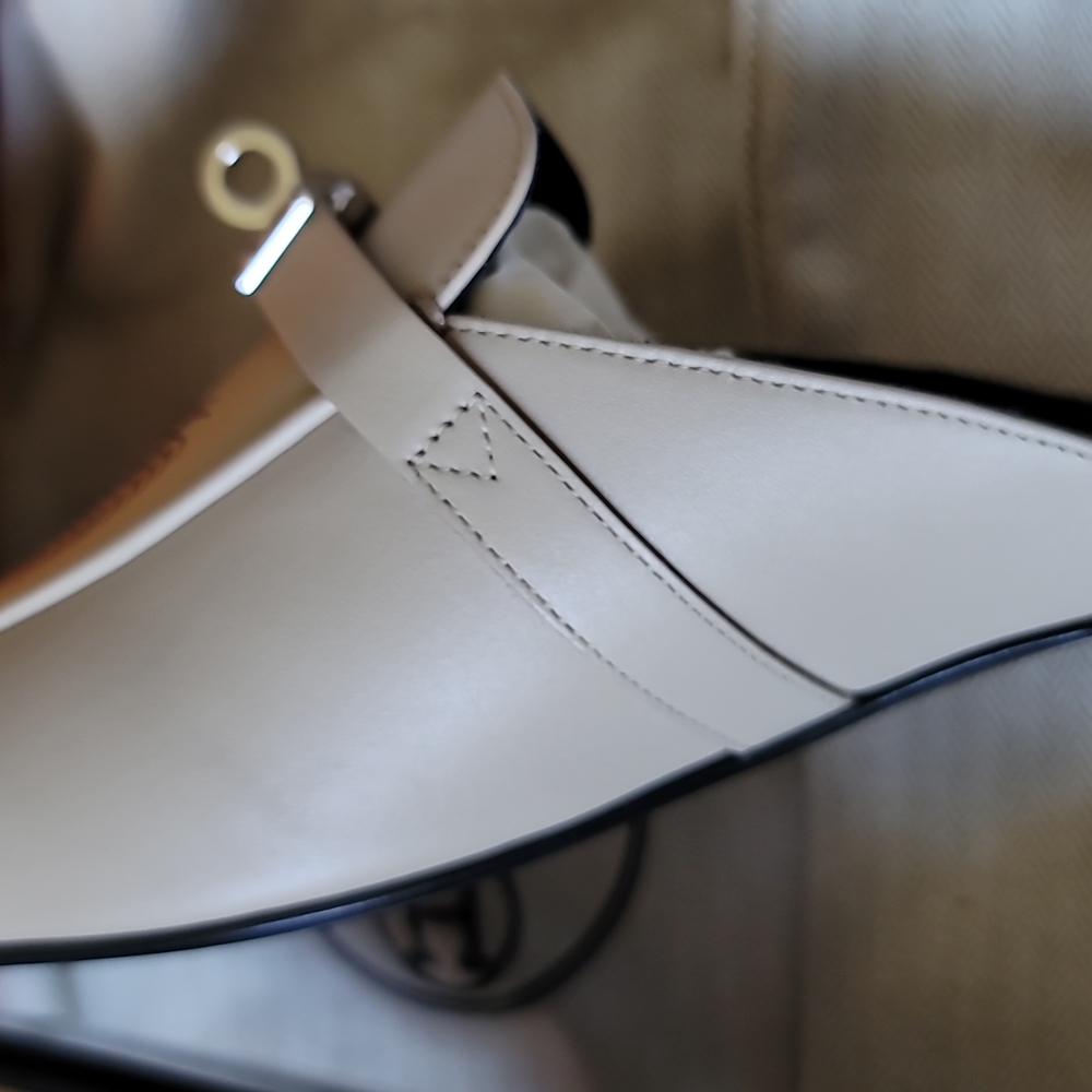 Hermes Oz Mule Slip-on with Kelley Buckle Blanc Monochrome Color Leather 40EU/10 - Picture 17 of 17